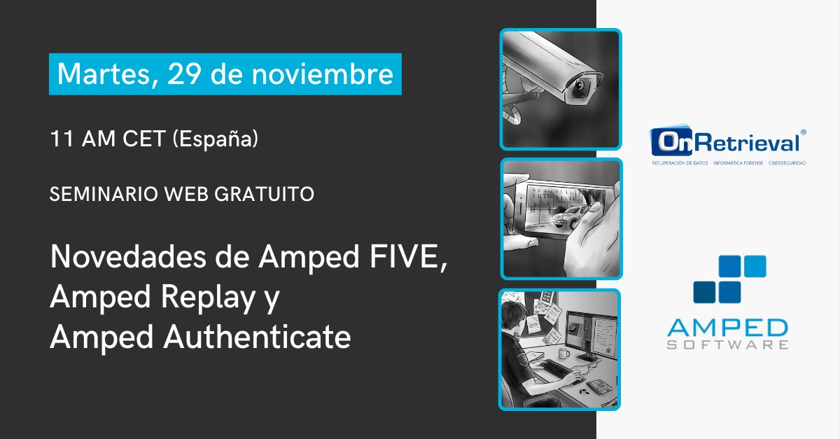 onretrieval's tweet photo. 👉Webinar: 29/11/22 📹Aprenda a usar las nuevas y potentes funciones de @ampedsoftware que le ayudarán con sus investigaciones de imágenes y vídeos.
https://t.co/dfV68RWcGS
#videoanalysis #imageanalysis #AmpedFIVE #AmpedReplay #AmpedAuthenticate #DFIR #evidenciasdigitales https://t.co/bmIYAAkr0V