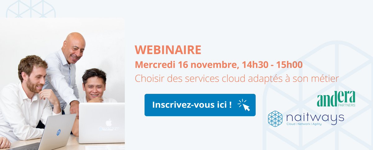 Comment pérenniser et sécuriser votre IT ?
Thomas Deschamps, Cloud Solutions Sales Specialist, Arthur DANGER, Director Technical Sales, vous feront part de leur expertise.
👉 Rendez-vous le 16 novembre à 14h30, inscriptions ici : lnkd.in/e36BXV9j
#webinar #Cloud #solutions