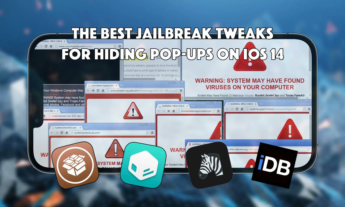 iDownloadBlog's tweet photo. We've rounded up some of the best nuisance pop-up blocking jailbreak tweaks for iOS 14 https://t.co/ak3nd3IpmF https://t.co/v8Qf2PoAal