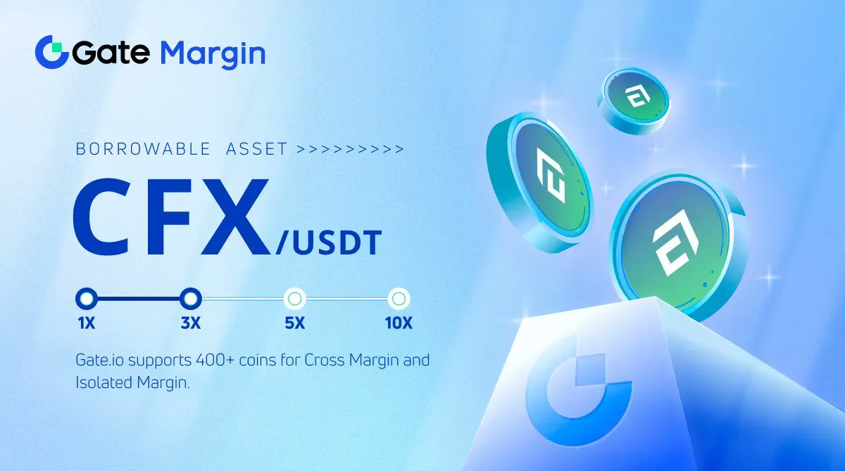 Borrowable Asset: #CFX

👉Trade in Cross Margin &amp; Isolated Margin
gate.io/margin_trade/C…

📣Feedback Here~
gate.io/questionnaire/…

#CFX is the Native token on the CFX ecosystem which is designed to enable communities and markets to connect across the protocols.