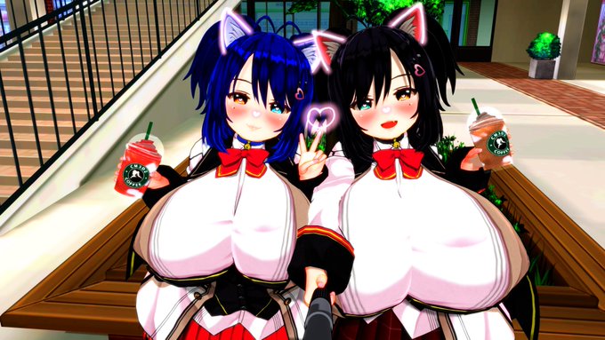 ラリアちゃん&クロアちゃんの自撮りと夜の姿 