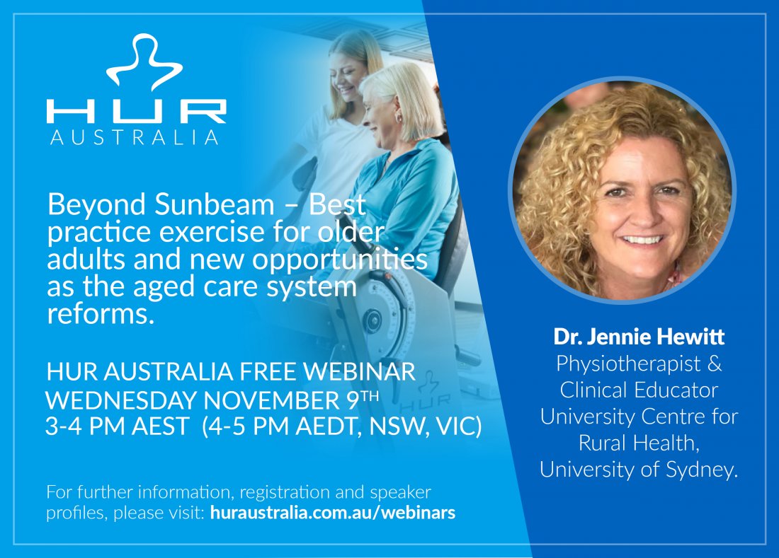 Join our free webinar "Beyond Sunbeam – best practice exercise for older adults and new opportunities as the aged care system reforms" on Wednesday November 9, 3-4 PM AEST.

Registration link: mailchi.mp/c0c294dc8b27/w…
More information: huraustralia.com.au/webinars