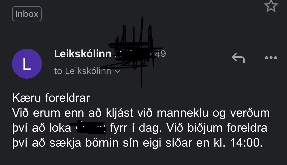 thelmaruthm's tweet photo. Gleðilegan ofmannaðan leikskóla ✨Á síðustu 30 dögum hefur sonur minn verið heima í 7 daga og sóttur snemma 5x 😘 @Dagurb https://t.co/HadOEZuxFL
