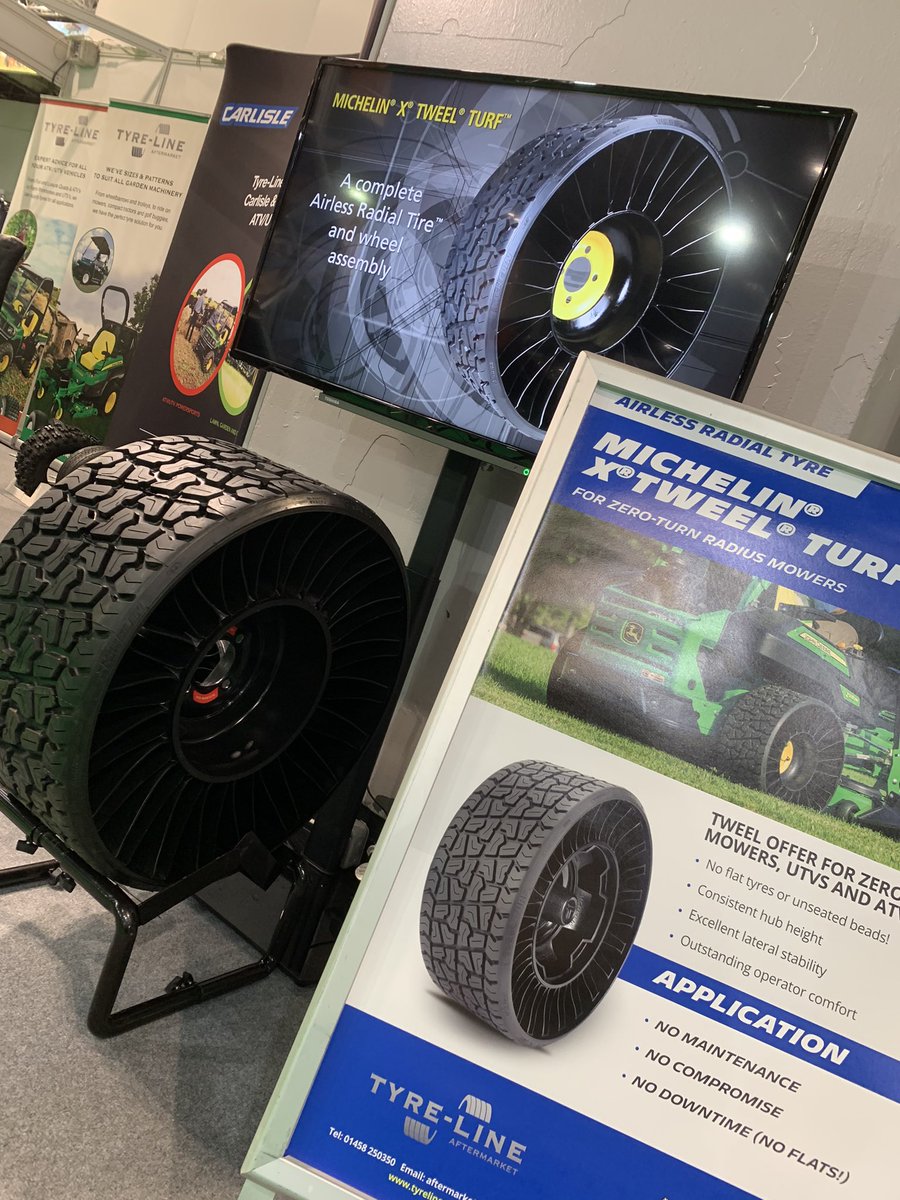 tyrelineltd_am's tweet photo. Coming to @GMA_SALTEX 2022 today? Stop by the Tyre-Line Aftermarket stand and see the Revolutionary Michelin X Tweel Turf in person. Stand D082 #tweel #airless #puncturefree #turf #zeroturn https://t.co/KIEHTrYXEJ