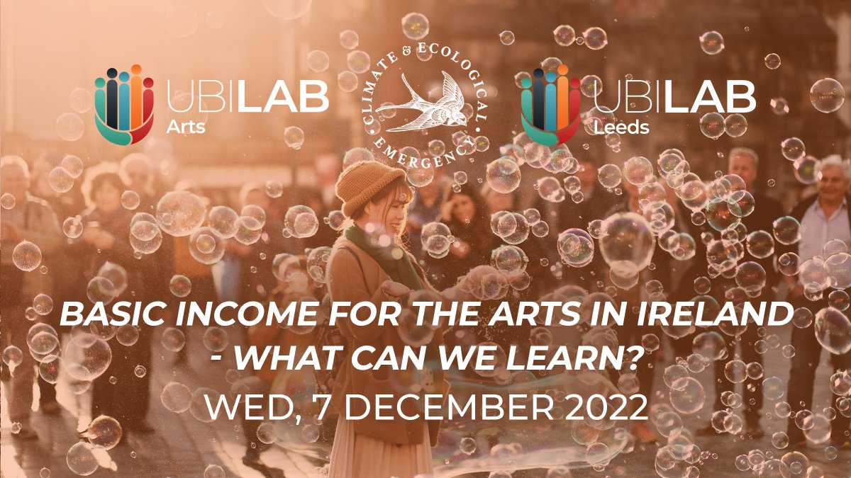 zadanzig's tweet photo. Join us (online) for the first in a series of discussions about the #BasicIncome for the Arts Pilot in Ireland hosted by @UBILabArts @UBILabLeeds @CDE_Kirklees and @UBILabNetwork with @shanefinanart and @BothaRachel. https://t.co/LzYsJgmJRv. #BasicIncomeArts #UBI https://t.co/pBMN3GFGz5