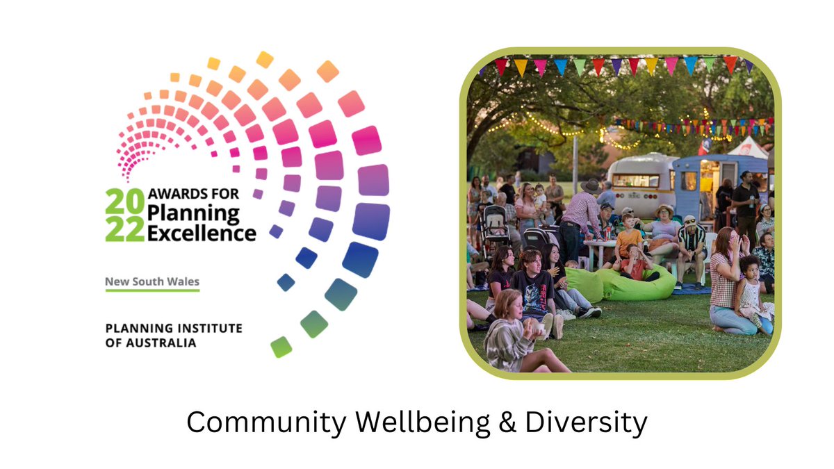 pia_planning's tweet image. The winner of the Community Wellbeing &amp;amp; Diversity Award is awarded to @TransportforNSW, Cities and Active Transport Division for the Alfresco Restart Package – ‘The Festival of Place… in your streets’ program. #PIANSWAwards22
