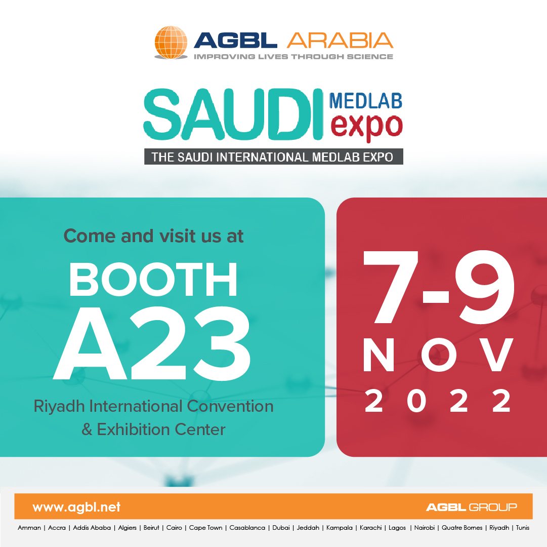AGBL Arabia announces its participation in Saudi MEDLAB Expo 2022. You can visit us at booth A23, Riyadh International Convention &amp; Exhibition Centre between 7th to 9th Nov. See you there!

#saudimedlab #AGBL #convention #exhibition #riyadh #riyadhevents #events #innovation