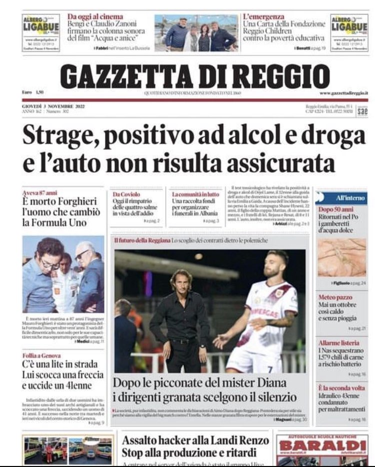 Ecco la nostra prima pagina di oggi.

Ci trovate in edicola e in versione digitale sul nostro sito 

gazzettadireggio.it

#buongiorno #reggioemilia #gazzettadireggio #primapagina #edicola #quotidiano