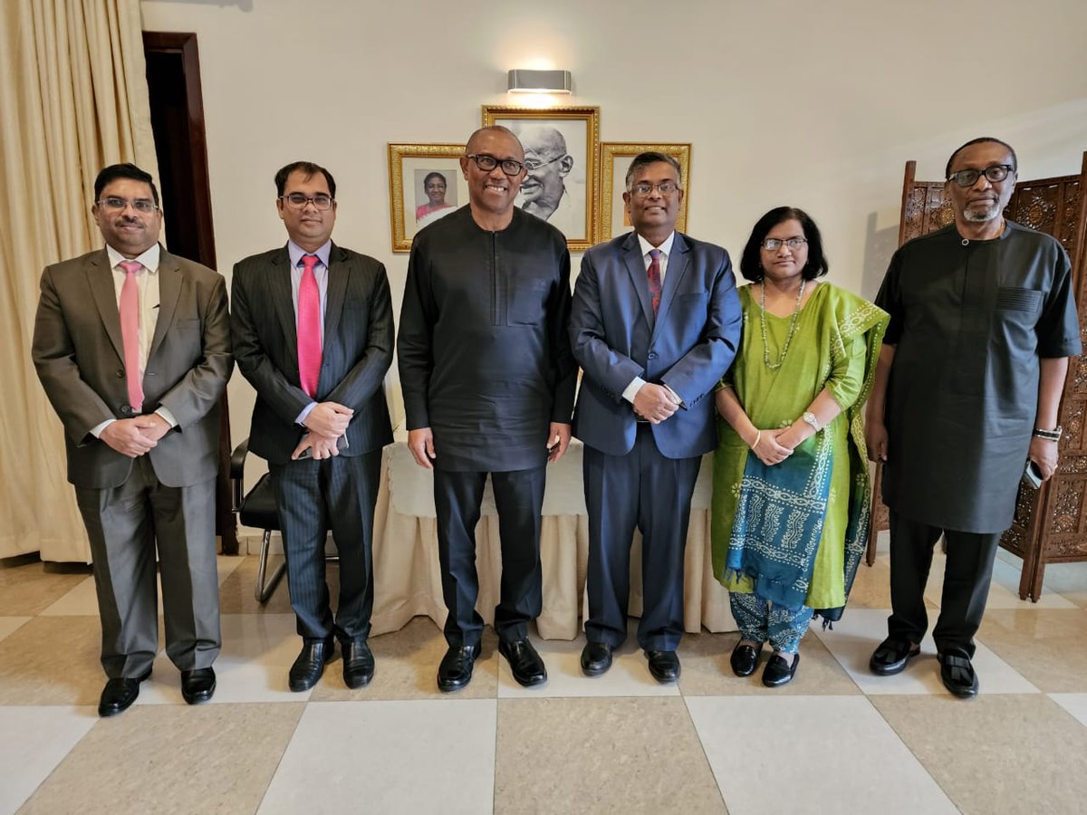 It was a pleasure meeting with the Indian High Comissioner H.E. Mr G. Balasubramanian. We had an animated conversation on Nigeria/India relations, shared perspectives on the forthcoming elections and on other issues of common interest. -PO