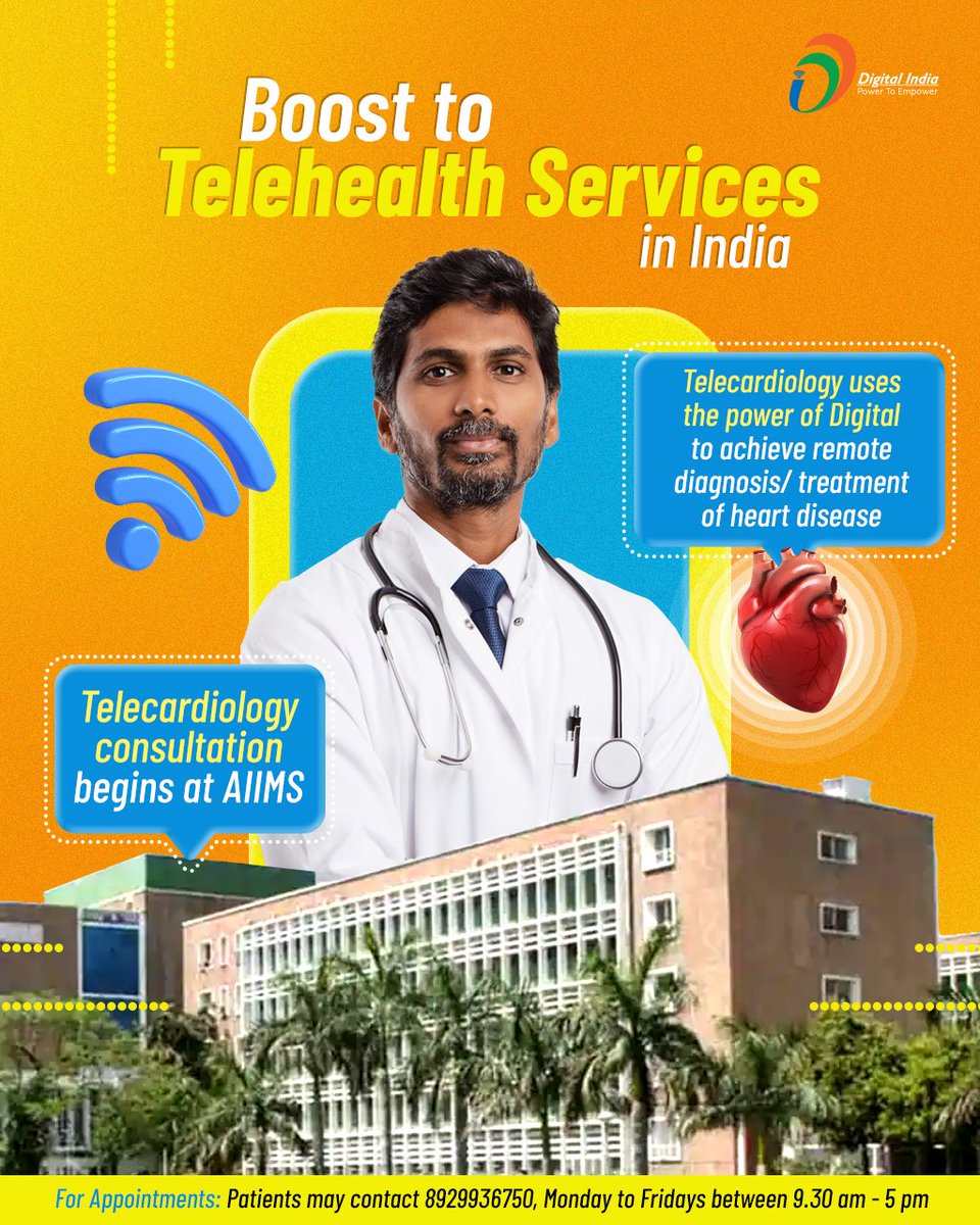 Telecardiology consultation begins at AIIMS. #DigitalHealth #HealthForAll #SwasthBharat #DigitalIndia @aiims_newdelhi