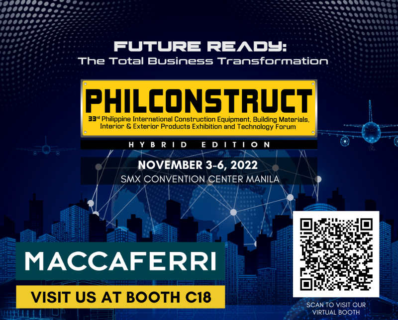 MaccaferriWorld's tweet photo. #MaccaferriPhilippines is present at PHILCONSTRUCT Manila, one of the country's largest construction expos, from November 3-6, at the SMX Convention Center Manila and online.
Meet us in person at BOOTH C18 or virtually by scanning the QR code.
#Philconstruct https://t.co/OKBpb8KKn0