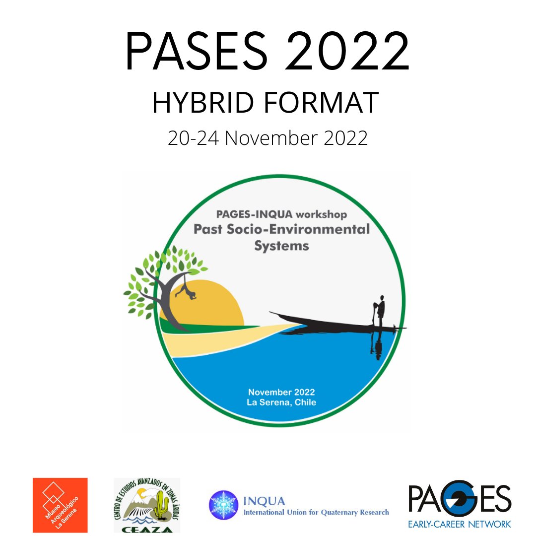 📢The local organizing committee is on full speed mode working to the last details of the #PASES workshop @PAGES_ECN @INQUA_ECR @PAGES_IPO 🗓️20-24 November, La Serena, Chile November 16th is the deadline for virtual attendants to register 👇 pases2020.com/index.php/regi…
