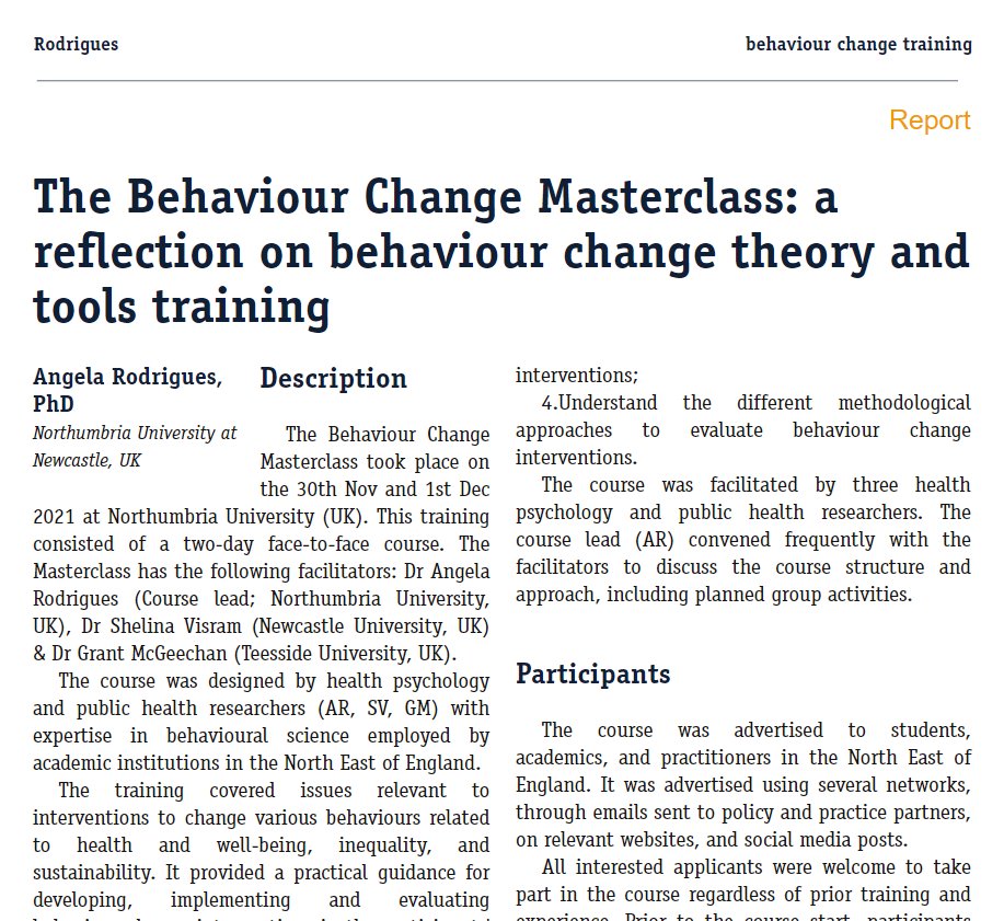 The European Health Psychologist Magazine (@ehpmagazine) on Twitter photo Interested in behaviour change? <a href="/DrAMRodrigues/">Angela Rodrigues</a> reflected on the Behaviour Change Masterclass in our latest issue of the European Health Psychologist, describing the course content and evaluations from participants.
Find the full article here: ehps.net/ehp/index.php/β¦ Interested in behaviour change? <a href="/DrAMRodrigues/">Angela Rodrigues</a> reflected on the Behaviour Change Masterclass in our latest issue of the European Health Psychologist, describing the course content and evaluations from participants.
Find the full article here: ehps.net/ehp/index.php/β¦