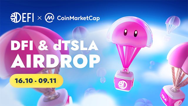 defichain's tweet photo. Good news, everybody 🎉

The Airdrop got extended by 5 days and will end on the 9th of November now.

5 more days of fun 💪

👉https://t.co/rBeGjP5a92 https://t.co/OwRcnN1M7w