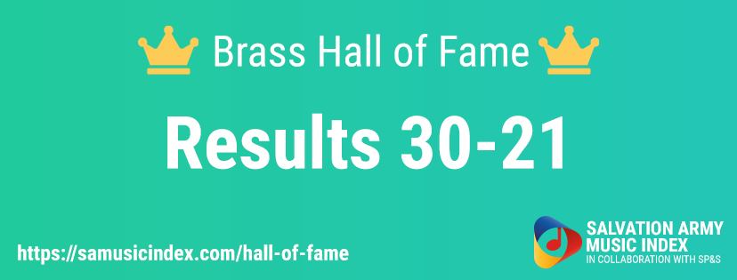 RESULTS 30-21

Today we see our final new entry to the Hall of Fame, with the original version of Edward Gregson's 'Laudate Dominum'.

RSA has 5 pieces in this set of results - currently equaling Eric Ball's tally of 6 pieces each.

samusicindex.com/hall-of-fame/b…