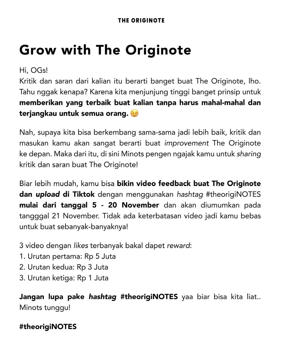 Let’s grow together and help us to be better🤍
#theorigiNOTES