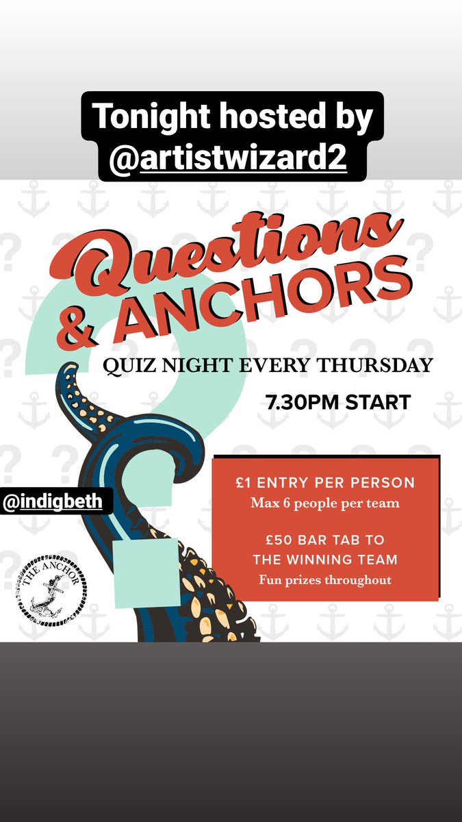 The Anchor Digbeth (@anchordigbeth) on Twitter photo Bartab with £50?
Why not?
<a href="/indigbeth/">Indigbeth</a>
<a href="/mydigbeth/">Digbeth Residents</a>
<a href="/digbeth/">Digbeth We Are</a>
#pubquiz
#letsgetanchored Bartab with £50?
Why not?
<a href="/indigbeth/">Indigbeth</a>
<a href="/mydigbeth/">Digbeth Residents</a>
<a href="/digbeth/">Digbeth We Are</a>
#pubquiz
#letsgetanchored
