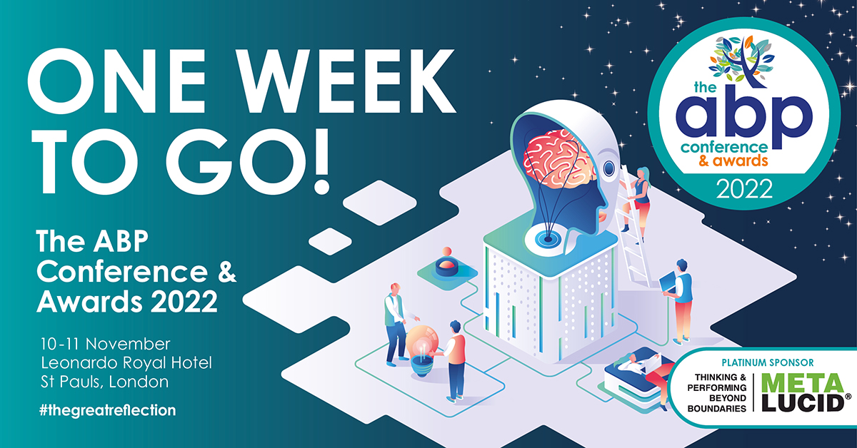 1-week till the ABP conference and Awards!

We have an incredible programme planned, as our speakers offer a fascinating deep dive into the conference theme –‘The Great Reflection – Post Pandemic: Taking stock of the world’s biggest work experiment.' bit.ly/3cr9ByP