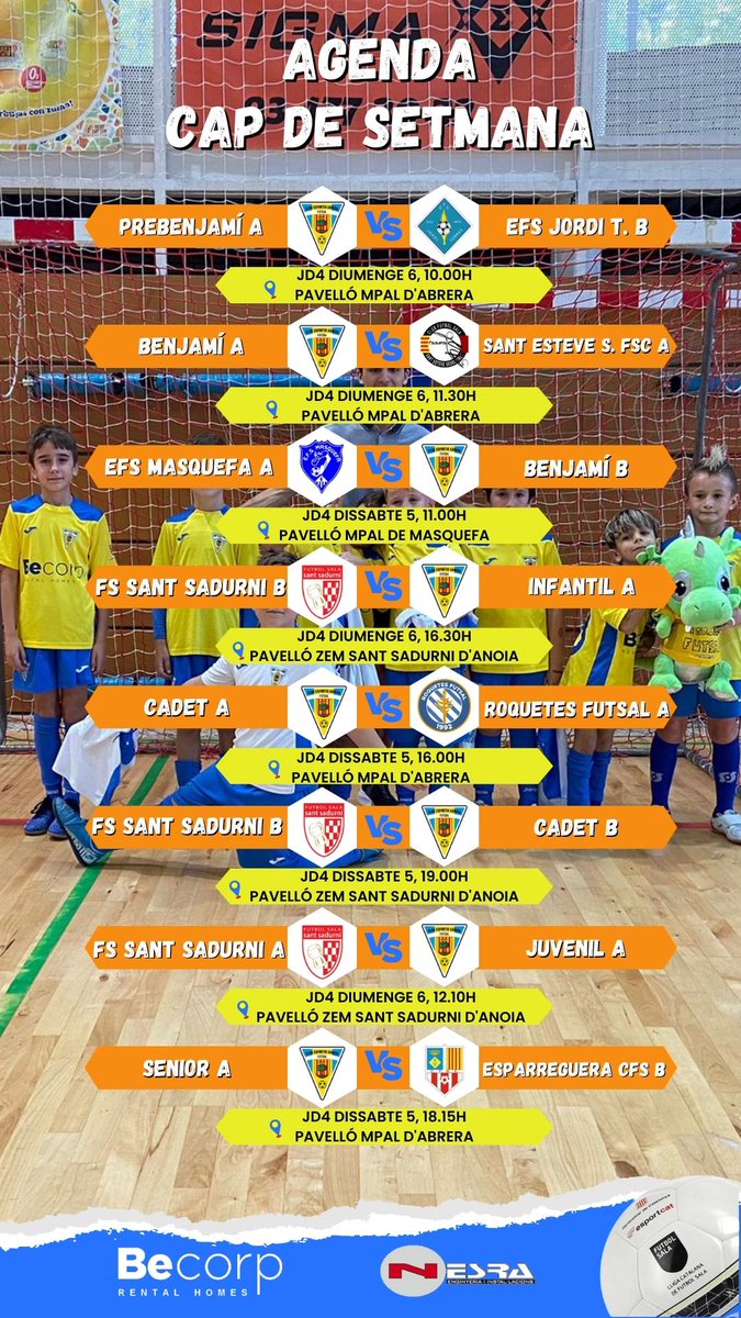 AGENDA CAP DE SETMANA 
Lee más en : futsalabrera.cat/publication/13…