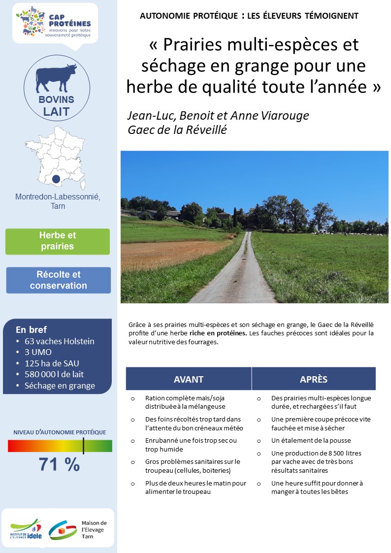 CapProteines's tweet image. Dans cet élevage #bovin laitier du Tarn, #prairies multi-espèces et séchage en grange pour une #herbe de qualité toute l’année 🐄☘️🌿🌱🌞

👉 Fiche sur bit.ly/3sSVrLF
👉 Et d'autres sur cap-proteines-elevage.fr/temoignages-d-…

👋 @Paysan_Tarnais @OkEleveur #CapProtéines @InstitutElevage