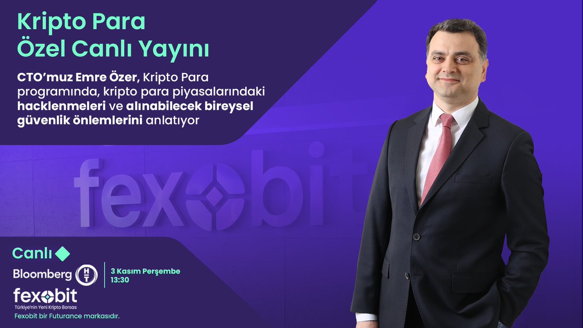fexobit's tweet photo. 🔔Kripto Para | Bloomberg HT

📌CTO'muz Emre Özer, Kripto Para programında, kripto para piyasalarındaki hacklenmeleri ve alınabilecek bireysel güvenlik önlemlerini anlatıyor.
  
👇👇👇
⏰ 3 Kasım 13:30
📺 @BloombergHT
 🔗 https://t.co/AnmC7zsTp7 https://t.co/8XhIi16mlm