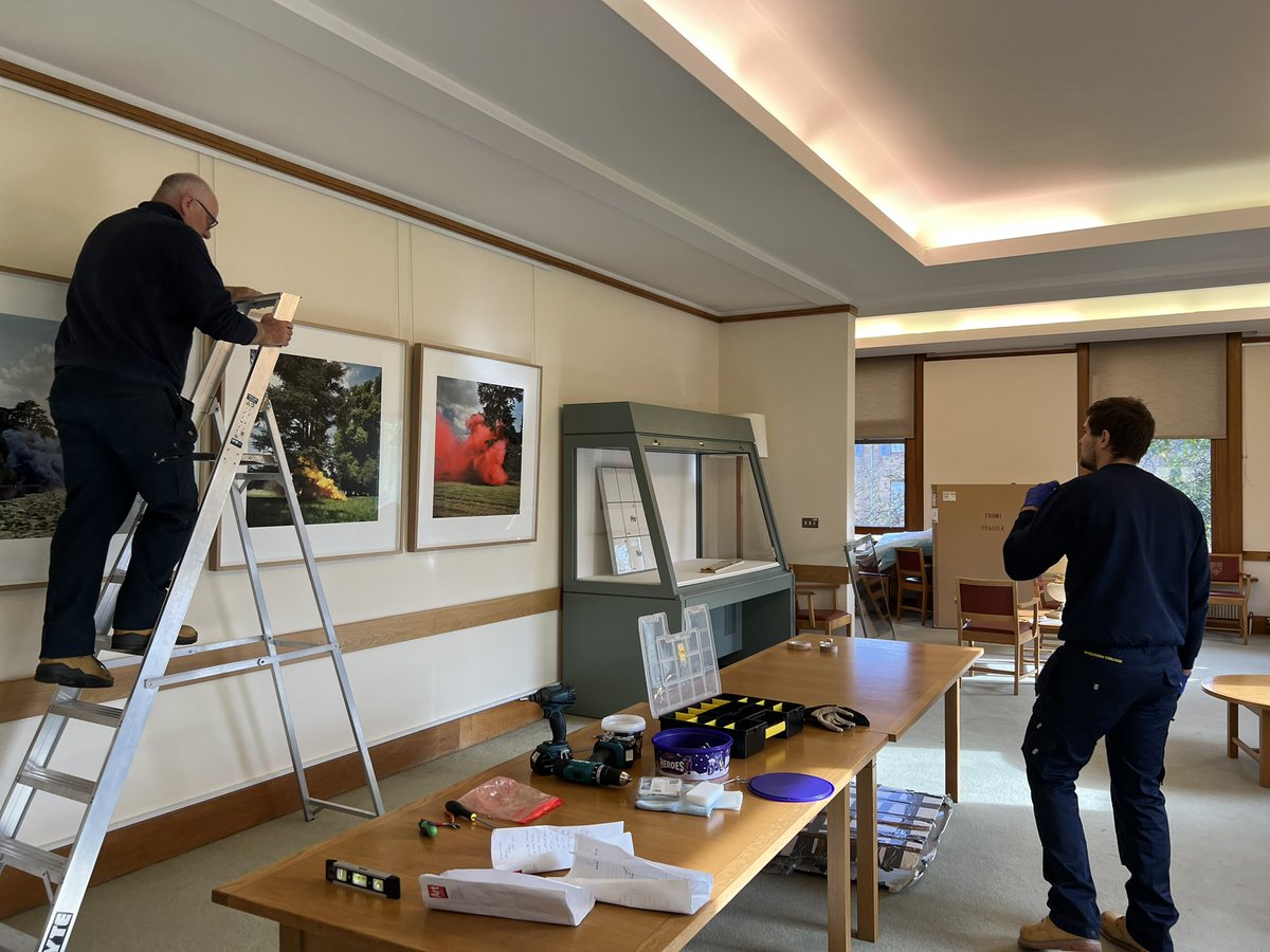 A peek at the installation of <a href="/WolfsonCam/">Wolfson College</a>’s new exhibition Out of Order. Open to all from this Sunday 6th November. Thought provoking, witty and beautiful works by acclaimed artist Simon Patterson.