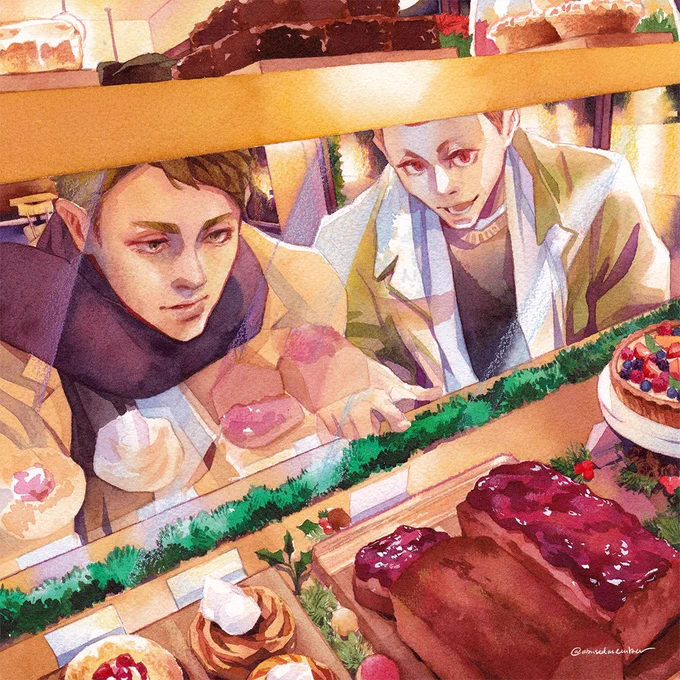 Tendou's visit to Poland constitutes of immediately asking his best friend to introduce him to local baked goods! A collab I did with  (she made the lovely Piernik recipe) for .#Haikyuu #ハイキュー 