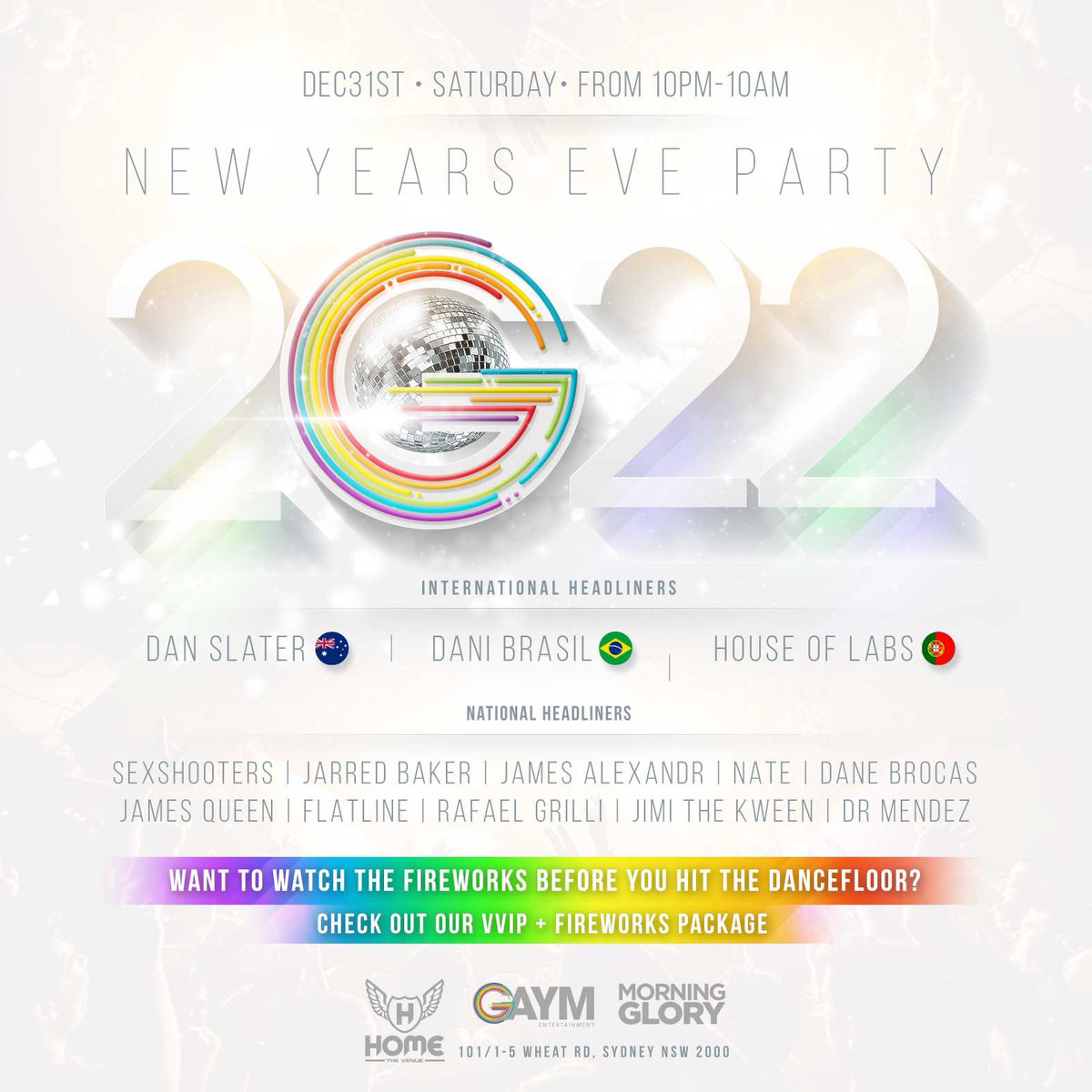 GAYM_ent's tweet photo. GAYM’S NYE PARTY HAS ARRIVED at HOME THE VENUE. 10pm-10am. Headlined by: @DanielSl8r @djdanibrasil  &amp; @HouseofLabs GET YOUR TICKETS NOW!! HERE - https://t.co/sYI802CISI https://t.co/SYg40QepXk