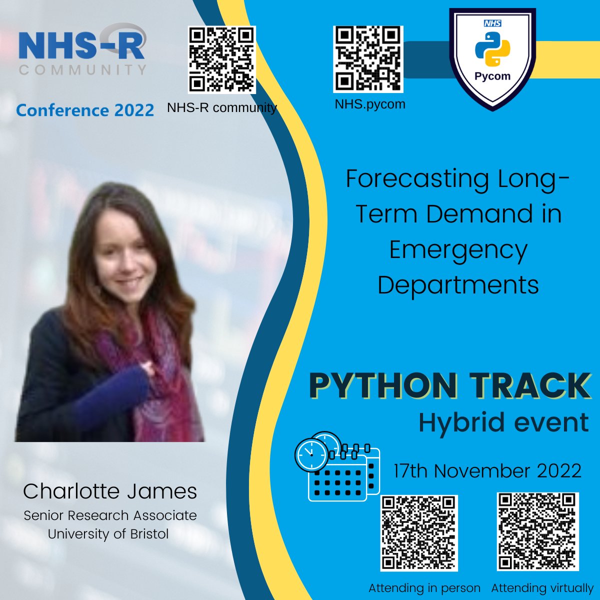 NHS Python Community (@nhspycom) on Twitter photo Forecasting has always been part art, part science. With AI becoming more accessible, Charlotte James is presenting her work on Forecasting long-term demand in Emergency Departments @ nhs-pycom.net/nhs-r-conferen…
<a href="/NHSDigital/">NHS England Transformation</a> <a href="/NHSEngland/">NHS England</a> #python #opensource #forecasting #DataScience Forecasting has always been part art, part science. With AI becoming more accessible, Charlotte James is presenting her work on Forecasting long-term demand in Emergency Departments @ nhs-pycom.net/nhs-r-conferen…
<a href="/NHSDigital/">NHS England Transformation</a> <a href="/NHSEngland/">NHS England</a> #python #opensource #forecasting #DataScience