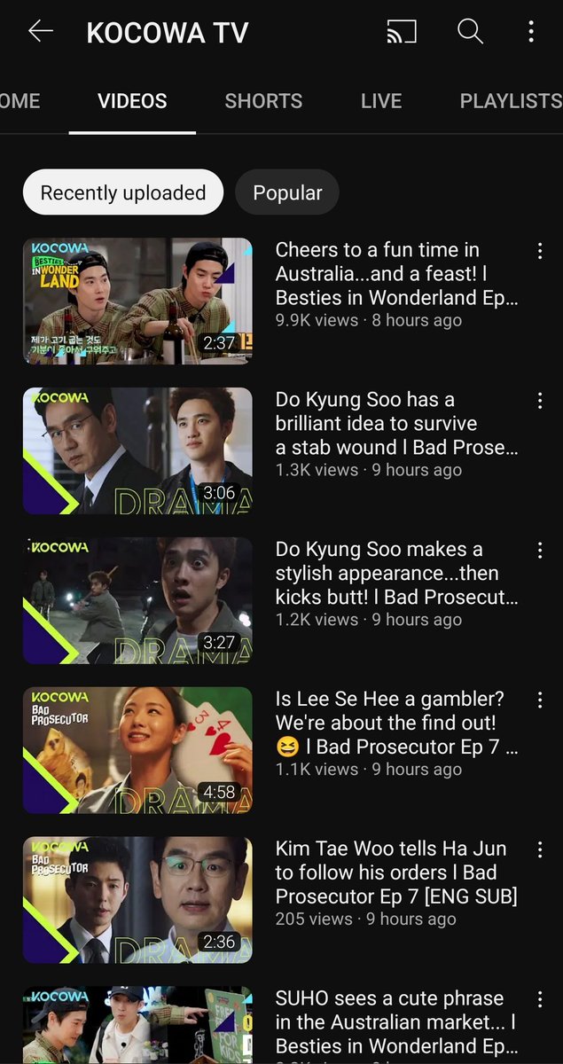 exogrowlnation's tweet photo. #KYUNGSOO and #SUHO dominating KOCOWA TV YouTube! 

A series of about 11 YouTube videos (ENG SUB) have been uploaded on the channel from #BadProsecutor and #BestiesinWonderland. 
Please view and leave engagement on all.
📺https://t.co/bJdrD4hrb5

#EXO @weareoneEXO https://t.co/ZPok2Tnev2