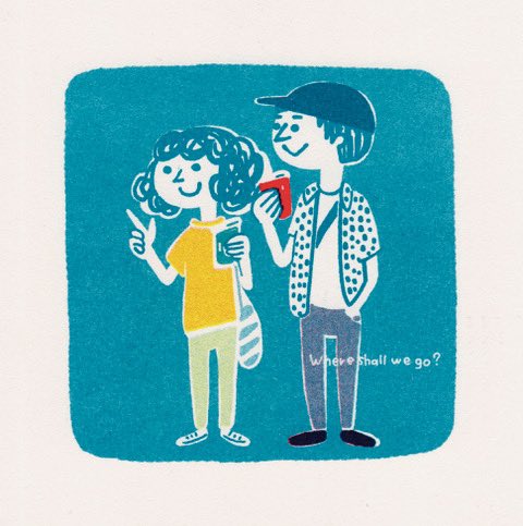 k1003's tweet photo. KAGAWA KAORI 
RISOGRAPH ILLUSTRATIONS

No.4
「Where shall we go？」
使用インキ（3色）
BRIGHT RED
YELLOW
LIGHT TEAL

作品集をご希望の方はご連絡くださいませ。

#リソグラフ
 #risograph 
 #ARTBOOKTRIAL 
 #HandSawPress
 #HANDo https://t.co/eIjlWPVfyU