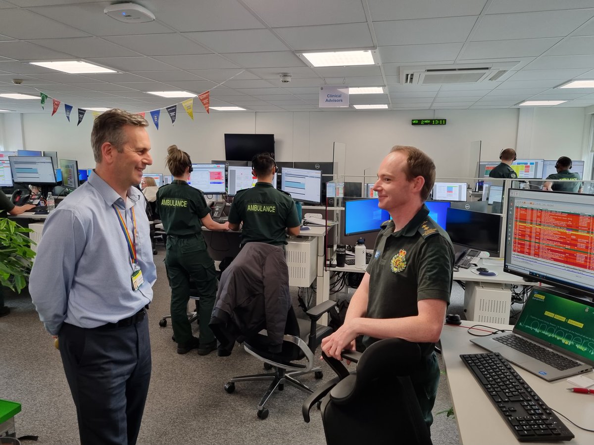 Spent yesterday afternoon with senior clinicians in our control room where patients who have called 999 are expertly assessed, ensuring our sickest patients receive the fastest and most appropriate response. Saw first hand compassionate care being delivered - thank you team.