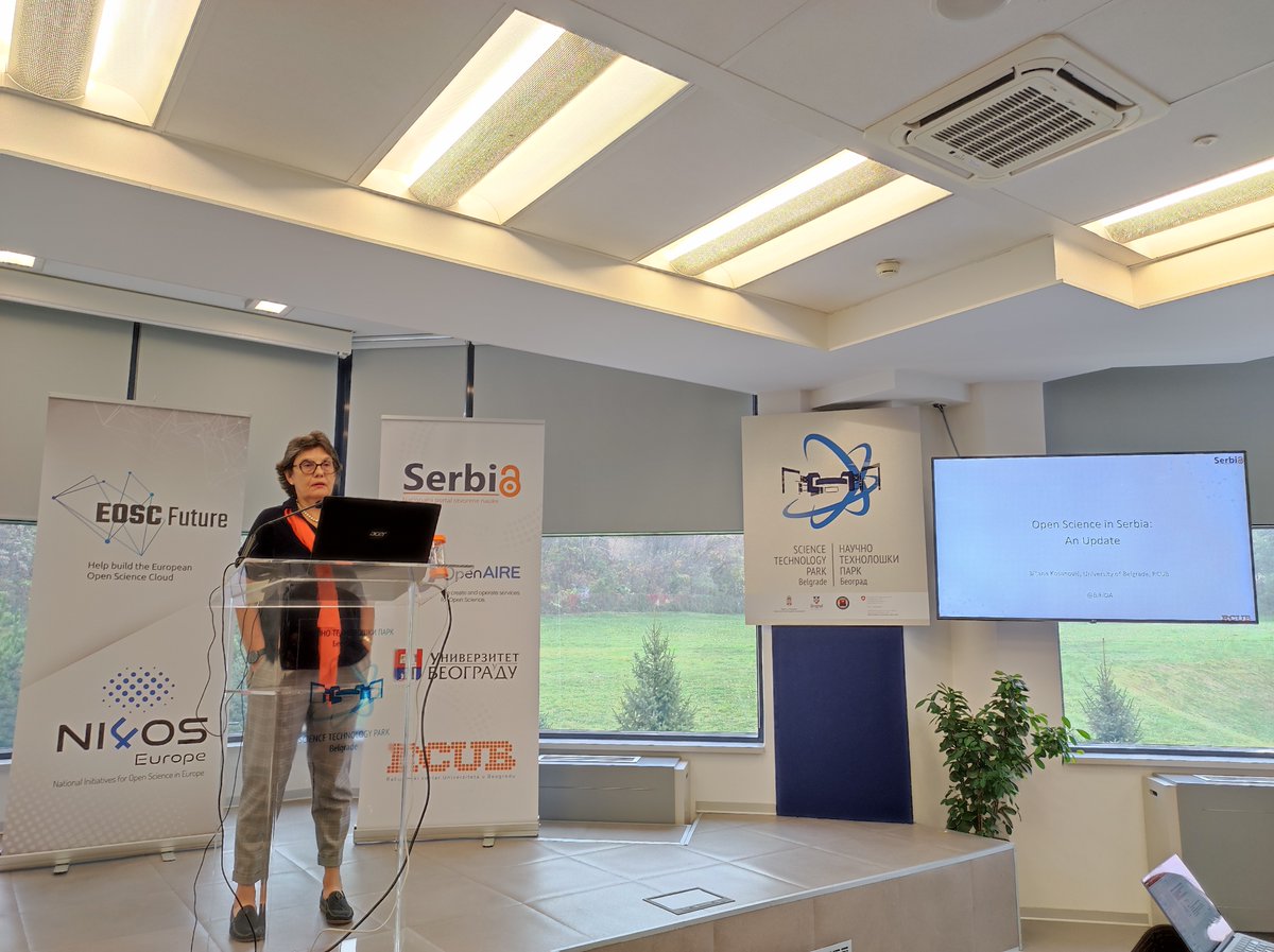 Univerzitet_BG's tweet photo. Biljana Kosanovic @BikiOA from University of Belgrade and @OpenAIRE_eu NOAD presenting an Update of Open Science in Serbia at #DON2022
#OpenAIRE #mpntr #OpenScience https://t.co/QL7nmCdDiD