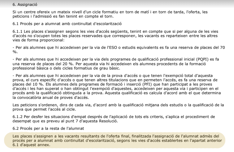 📢Perquè volem alçar la veu?🤔
Segons la Resolució EDU/464/2022 de 24 de febrer, l'assignació de quotes d'accés directe és del 100% per a menors. No hi ha quota d'accés directe per als majors de 18 anys.