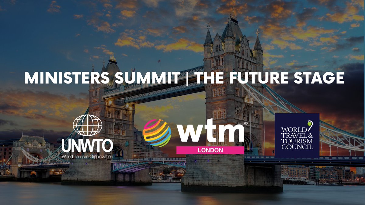 UNWTO's tweet photo. 4 days left for the Ministers' Summit at #WTMLNDN.
Ministers of Tourism, private sector leaders and youth representatives will address tourism's biggest challenges and opportunities to realize its enormous potential. https://t.co/9tQYAmAVwO