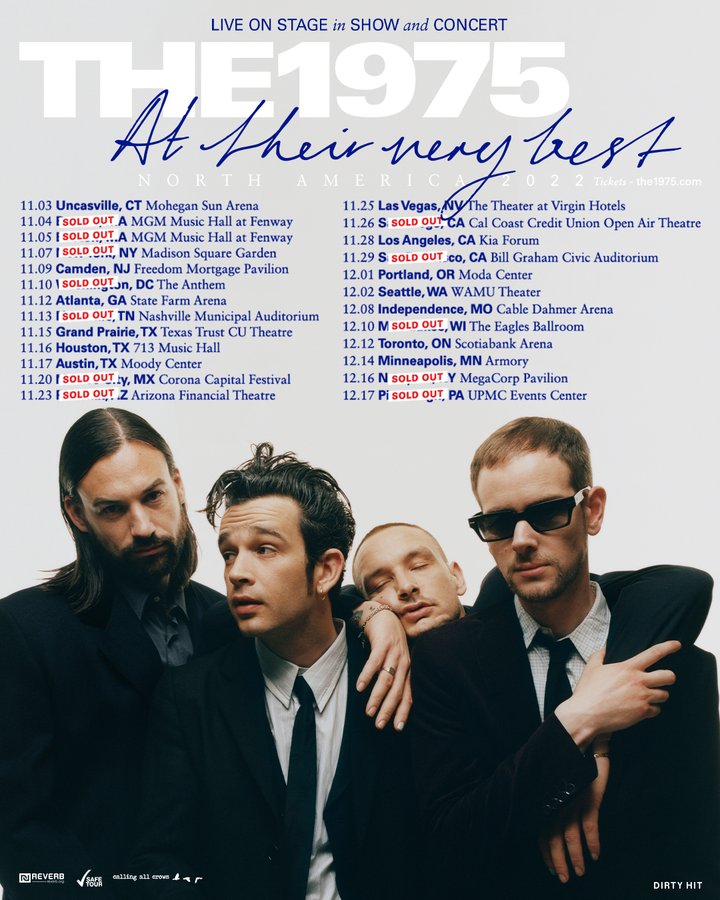 The1975_Tour's tweet photo. Tonight: @the1975 kick off their world tour at @MoheganSun, Uncasville, Connecticut - with a capacity of 10k

Running order: 
@blackstarkids 
The 1975 - Being Funny In A Foreign Language
The 1975 - At Their Very Best 

#The1975 #BFIAFL https://t.co/jwcdjaaJRA
