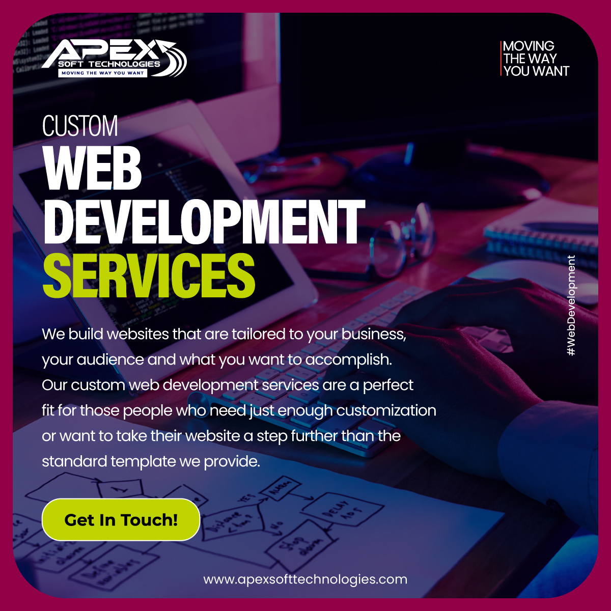 ApexiansDotCom's tweet photo. We build websites that are tailored to your business, and your audience,  Don't wait to contact us.
.
.
.
#webdevelopment #webdevelopers #webdevelopmentsolution #Website #customwebdevelopment #customwebdevelopmentservices #apexsofttechnologies #people #business #letsconnect https://t.co/LiA2Dilhfo