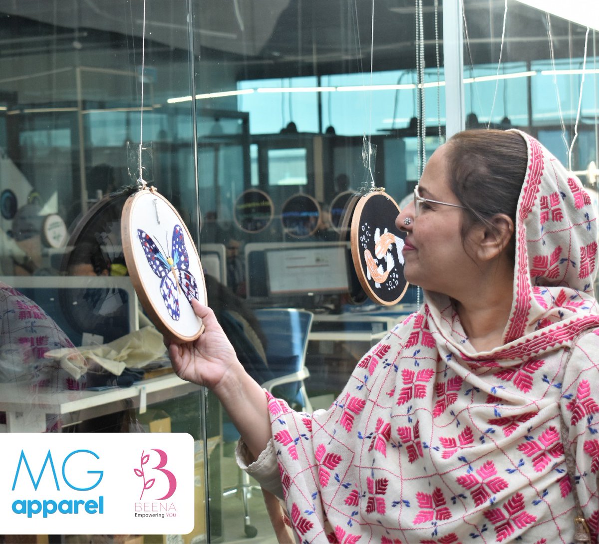 mgapparelpk's tweet image. “Empowered women, Empower women”. 
Following this ideology, #MG Apparel conducted an #embroiderytraining #session under the #BEENA initiative that facilitates our women to learn valuable and income-generating skills.

#MGApparel #Mahmoodgroup #CSR #WomenEmpowerment #Skills