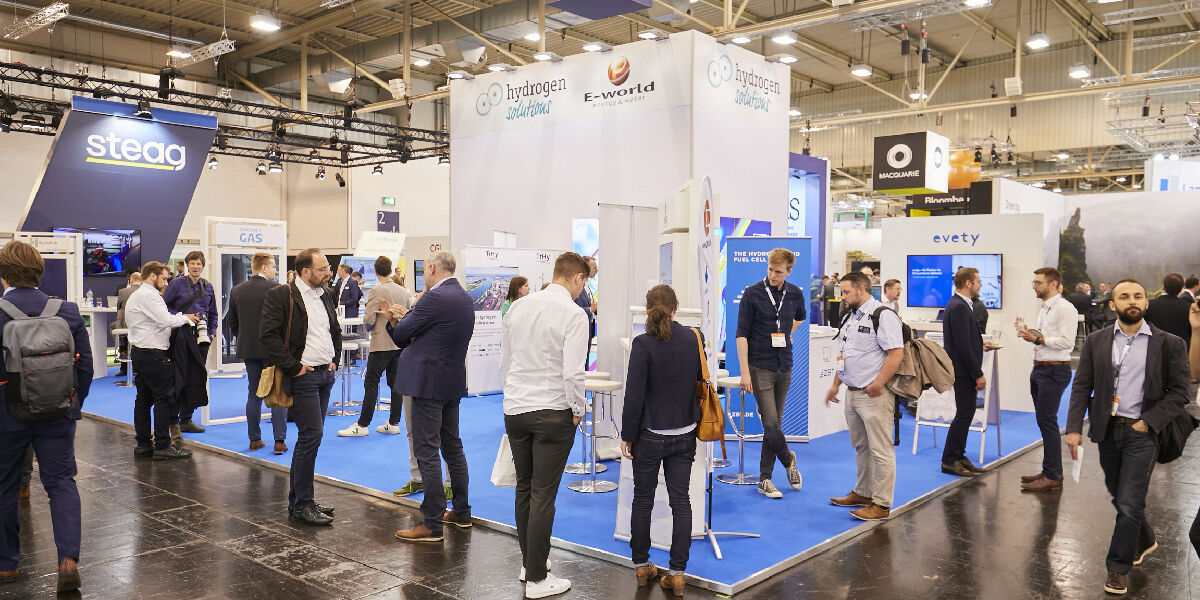EworldEssen's tweet photo. New exhibition area at #Eworld2023! The #hydrogen solutions area will unite exhibitors from all parts of the hydrogen value chain creating an ideal meeting point for interested visitors. Look forward to innovative companies and the #HydrogenSolutions expert forum! https://t.co/LfyeCsQ5tz
