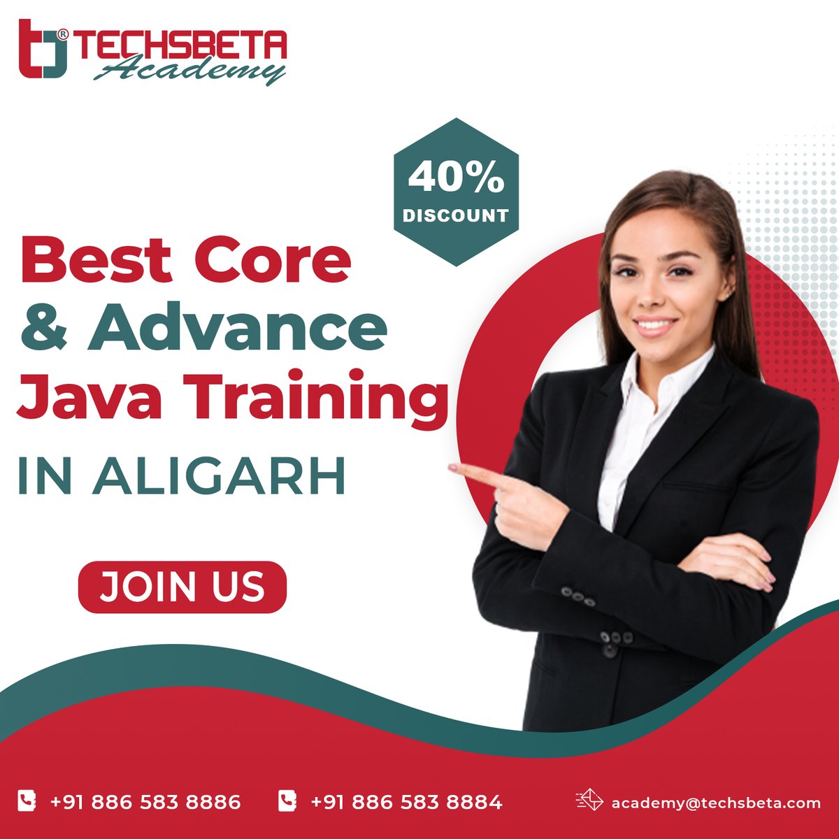 Techsbtaacademy's tweet image. Searching for the #java training institute in Aligarh?
Then your search ends here at #techsbetaacademy, Here at  #techsbetaacademy, you will be #trained under the expertise from Basic to advanced level. 
Book your seats now. 
 call us at- 8865838884
#aligarh #institute #amu