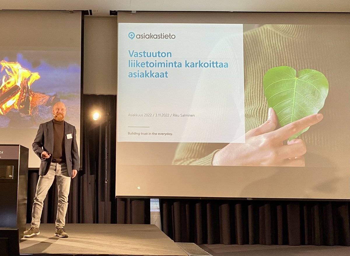 Vastuullisuus = yrityksen arvot + etiikka + toiminta. Tänään oli ilo ja kunnia olla puhumassa ASML:n #asiakkuus2022 tapahtumassa #vastuullisuudesta