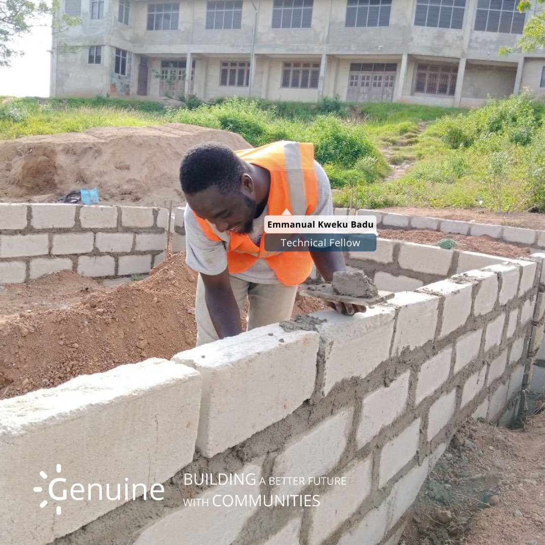 genuineproject_'s tweet photo. The FOUNDATION of The Genuine Project is collaboration. Pictured here, students in the Genuine Technical Fellowship Program collaborate with skilled artisans and local volunteers to continue the foundation works of the public toilet facility project. 

#WASH #NonProfit https://t.co/sFGV4mnWv0