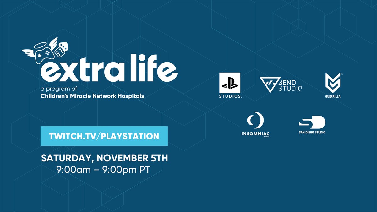 Bend Studio, Guerrilla, Insomniac Games, and San Diego Studio will be livestreaming their favorite games this weekend, and you’re invited!

Join them as they play for Extra Life Game Day in aid of Children’s Miracle Network Hospitals: play.st/3FL00iS