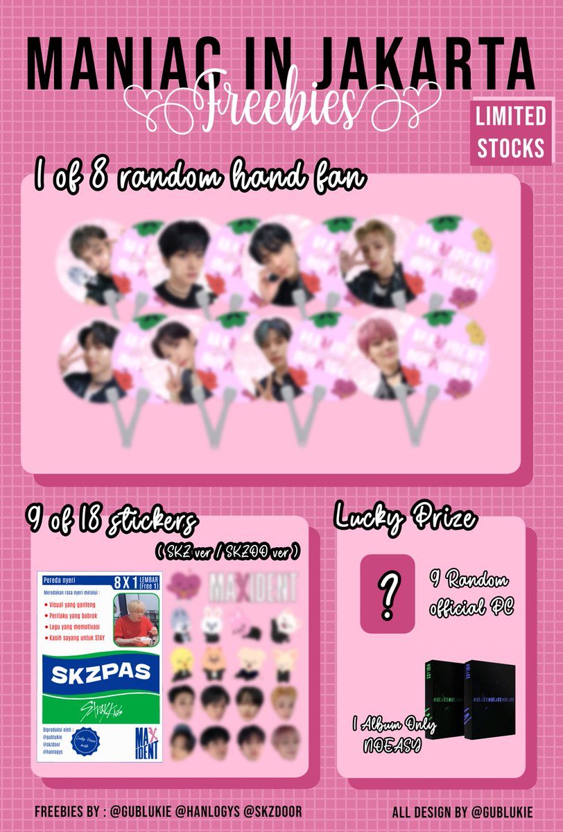 skzdoor's tweet photo. Stray Kids #MANIACinJKT ✨FREEBIES✨by @gublukie @hanlogys @skzdoor

RT &amp; Likes are very much appreciated

What will you get? How to get? Where to find us? Kindly check our posters below

🗓️November 12th - 13th 2022
📍BEACH CITY INTERNATIONAL STADIUM

See you, STAYS! https://t.co/fAru1cxWNs