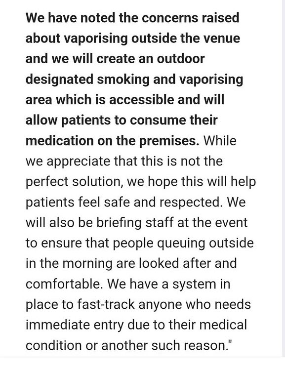 Cancard (@cancard_uk) on Twitter photo Really positive action from <a href="/ISHVenues/">ISH Venues</a> for the Patient Conference on Friday! 👏🏼👏🏼
See you all there!
<a href="/Drug_Science/">Drug Science</a> @MEDCANSupport
<a href="/PLEA_community/">PLEA - Patient Led Engagement for Access</a>
<a href="/Hannah_Deacon40/">Hannah Deacon</a>
<a href="/Matt_Hughes79/">Matt Hughes</a>
<a href="/dr_CallieSeaman/">Dr Callie Seaman</a>
<a href="/UKCanCouncil/">Cannabis Industry Council</a> Really positive action from <a href="/ISHVenues/">ISH Venues</a> for the Patient Conference on Friday! 👏🏼👏🏼
See you all there!
<a href="/Drug_Science/">Drug Science</a> @MEDCANSupport
<a href="/PLEA_community/">PLEA - Patient Led Engagement for Access</a>
<a href="/Hannah_Deacon40/">Hannah Deacon</a>
<a href="/Matt_Hughes79/">Matt Hughes</a>
<a href="/dr_CallieSeaman/">Dr Callie Seaman</a>
<a href="/UKCanCouncil/">Cannabis Industry Council</a>