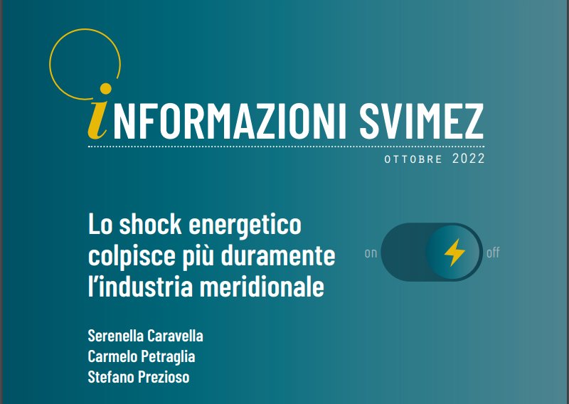 svimez's tweet photo. 📌Esce il primo numero di #InformazioniSVIMEZ.
In questa raccolta si analizza l'impatto dello shock energetico sulle industrie del #Sud: l'aumento dei prezzi di luce e gas si tradurrebbe per le imprese in un aumento in bolletta annuale di 42,9 miliardi
https://t.co/I0PgUqP8dh https://t.co/T4tda7G6rF