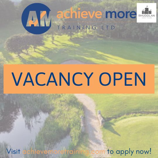 💥VACANCY💥

Do you enjoy playing golf?

Would you like to turn it into a career? 

We have a Community Sport Coaching Apprenticeship available at Rhuddlan Golf Club

If you are interested or would like some more information

Please contact us on:
💌 info:@achievemoretraining.com