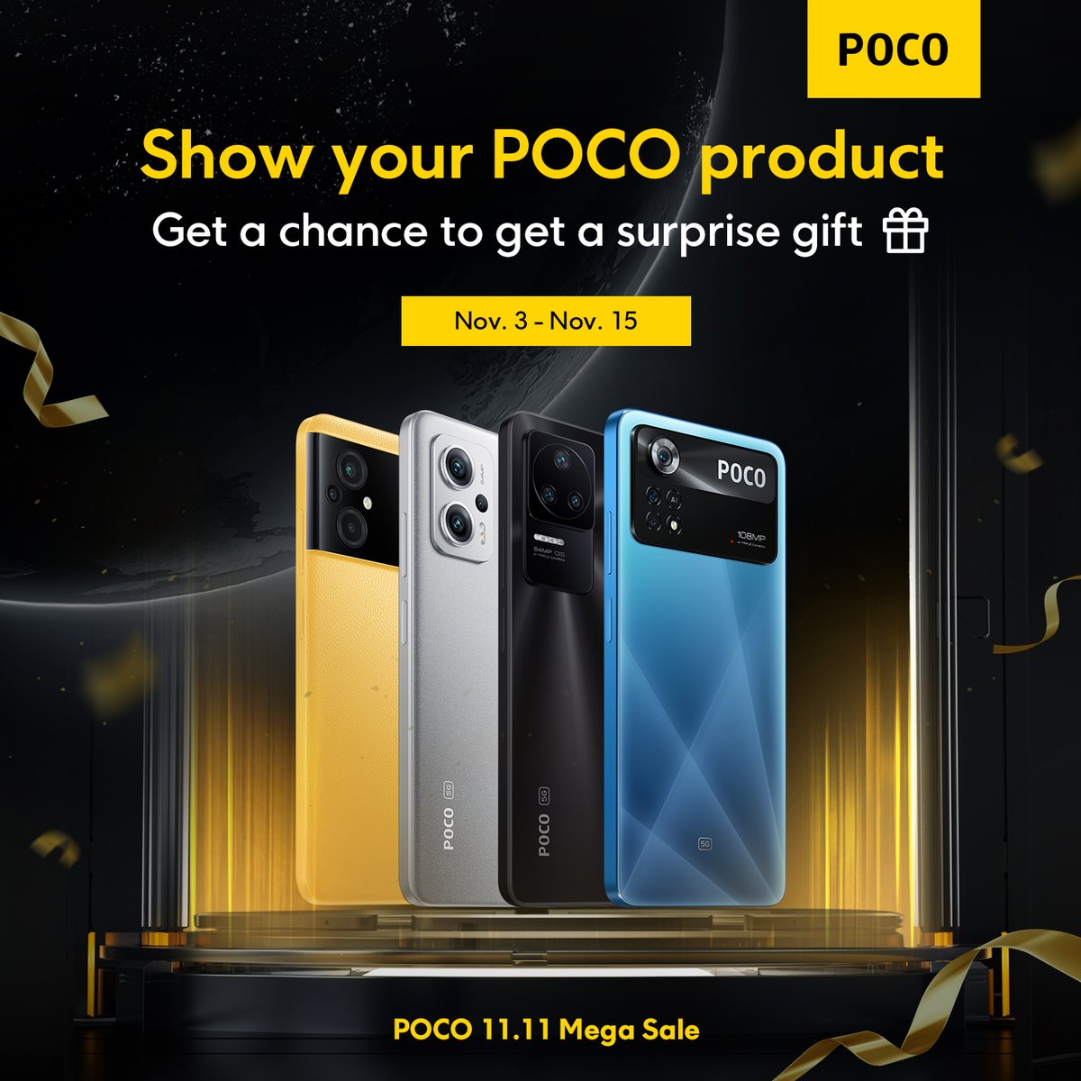 POCOGlobal's tweet photo. #ShowYourPOCOProduct
What POCO product have you bought this year? Tell us and win a surprise gift! 🎁
>> Here are the rules:
1. Take a photo of your POCO Product of this year
2. Post it with hashtag #ShowYourPOCOProduct and tag us @POCOGlobal. 
😉 Who will be the lucky one?🤩🤩 https://t.co/2E1TPo2KOk