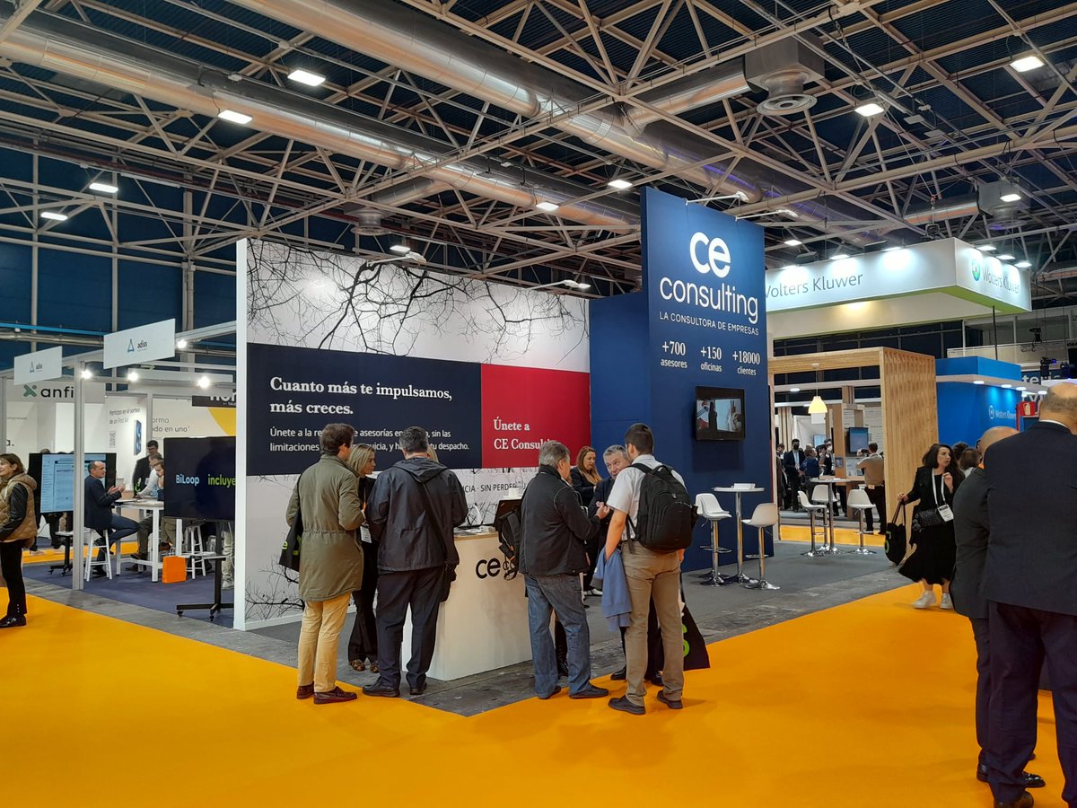 ceempresarial's tweet photo. Estamos ya en la feria @AccountexEspana. Nuestros compañeros María Jesús Molina, Carlos Díaz, Carmen Fernández, Javier García y Gema Gregorio te atenderán en nuestro stand. Consulta nuestros servicios y las ventajas de unirse a CE Consulting. https://t.co/5qDLUPoOxN