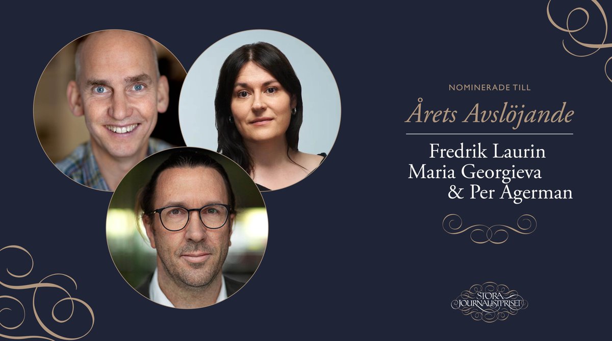 Nominerade till Årets Avslöjande:
@FredrikLaurin, @MariaGeorgieva och @PerAgerman
Ericsson och IS, Uppdrag Granskning SVT
"Kastade ljus på det som storföretaget ville begrava och avslöjade hemliga förhandlingar med terrorsekten IS."